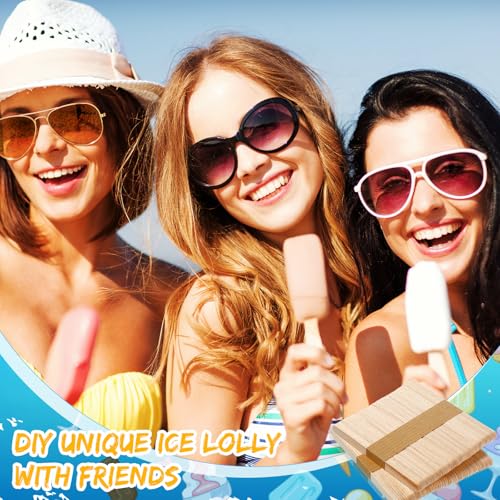 Capoda 600 Pcs Ice Lolly Sticks and Plastic Bags Set,Clear Self-adhesive
