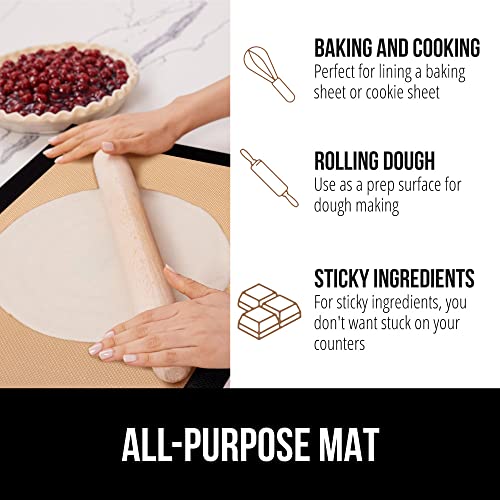 GORILLA GRIP Nonstick Silicone Baking Mats, 2PK, 2/3 Sheet, Black - color: Black, size: 20.5" x 14.62" (2/3 Sheet)