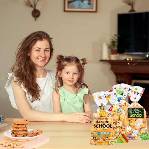BCCSNNM 100 PCS Back to School Cellophane Goodie Bags - color: Back to School