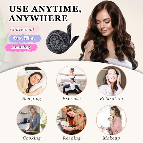 Gwabee Velvet Heatless Curls Overnight Hair Curlers to Sleep In - color: Grey