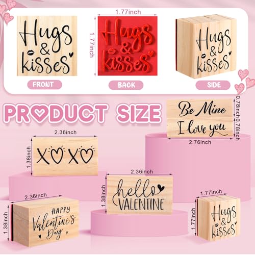Watersay 6 Pcs Valentine Rubber Stamp Set - color: Love