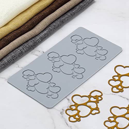 TUKE 3D Leaves Silicone Molds Flower Cake Fondant Mat Bee Leaf Pastry Moulds Rose Impression Chocolate Hollow Lace Mold (Love_8.8x4.6x0.12inch_D) - size: Love_8.8x4.6x0.12inch_D