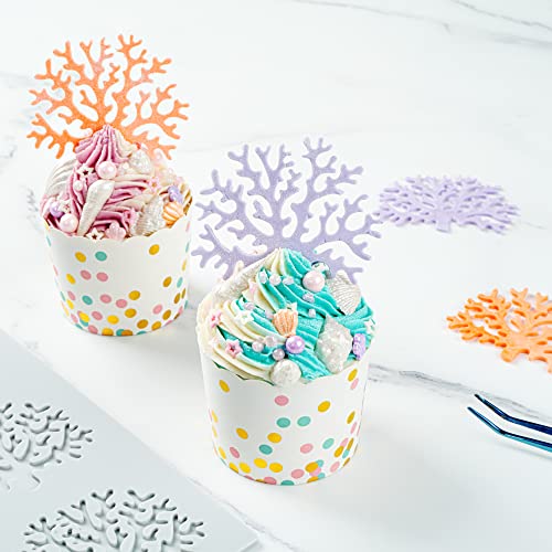 Restaurantware Pastry Tek Fondant Impression Mat 1 Reusable Fondant Embosser - Coral Pliable Silicone Cake Impression Mat Dishwashable For Cake Decoration - style: Coral