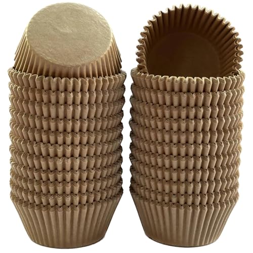 600 Count Natural Cupcake Liners Standard Size Baking Cups Food-Grade Greaseproof Paper Muffin Liners, No Smell Cupcake Wrappers for Wedding Birthday - color: Natural, size: Standard/1.97Inch