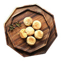 2 Acacia Wooden Trays Serving Platter Cheese Veggie Round Charcuterie Board - size: 8-10 Inch (Pack of 2)