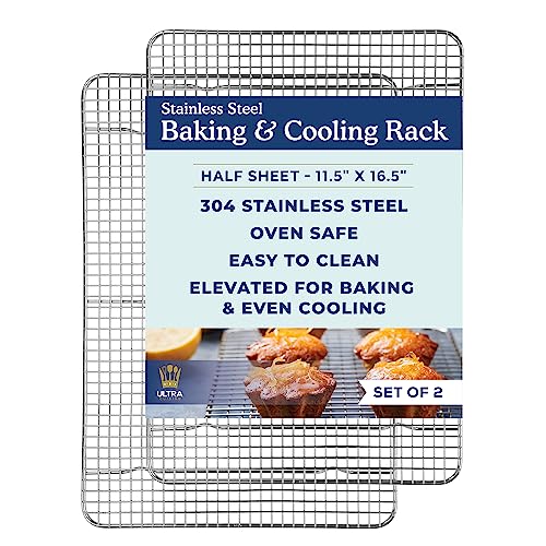 Ultra Cuisine Cooling and Baking Rack Set - Cooling Racks -11.5'' x16.5'' - size: 11.5" x 16.5" 2-Pack