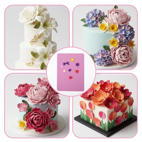 Polymer Clay Mat with 5 Holes, Fondant Paste Cake Foam Pad Mat Rectangular Flower Drying Mats Clay Modelling Tools Crafts Mats for Sugarcraft Cakes Decoration Painting