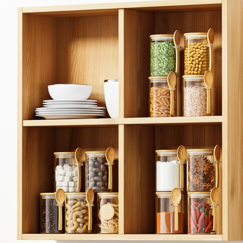 15 oz Glass Sugar Container, 1 Pack Coffee Container, Glass Jars with Lids