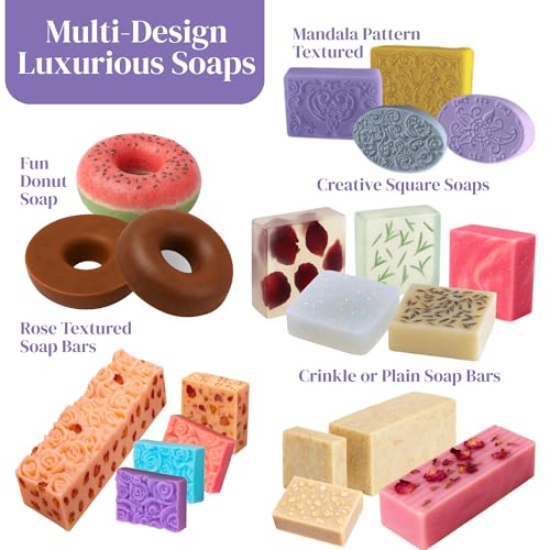 BeadHub Soap Making Kit for Adults Beginners | 6LBS Melt & Pour Soap Base - Shea Butter, Clear Glycerin & Goat Milk, All-in-one Deluxe Kit for Soaps with Fragrances, Colors, Making Tools & Supplies