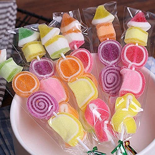 Tecbeauty 300 Cellophane Bags 2.4 x 10 Treats Bag Clear Pretzel Rod Bags, Twist Ties 300 - color: 2x10 Inch