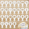 Flylin 25Pcs Plastic Coffee Stencils, Latte Art Mold Templates