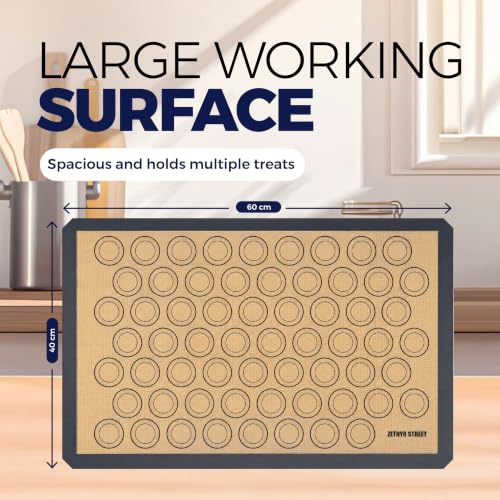Macaron Baking Mat Silicone Non Stick, Full Sheet Reusable Pack of 2 Gray - color: Macaron Baking Mats Gray, size: Full Size Pack of 2