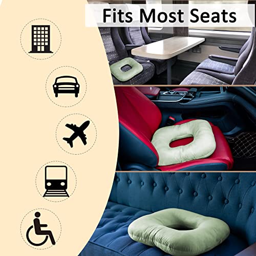 Hshbxd Donut Pillow, Tailbone Cushion for Wheelchair, Office and Travel - color: Light Green
