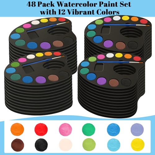 OSIMIG 48 Pack Watercolor Paint Set Bulk, Water Color Paint Sets for Kids - color: 48 Pack