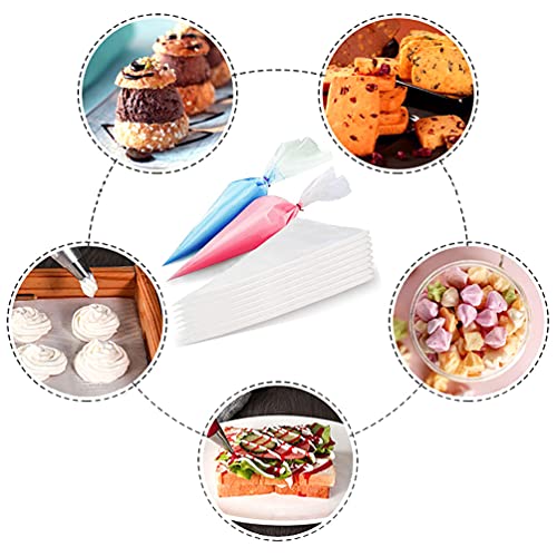 100 Pieces Piping Bags Disposable -14 inch Tipless Piping Bags | Pastry Bags | Icing Bags | Frosting Bags for Cake Cookies Baking Decorating (100, 14inch) - size: 14 Inch Bags - 100 Piece