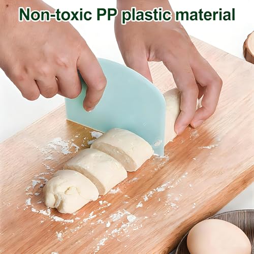 Dough Scraper Set, 5-Pack Food-Safe Plastic Bench Scrapers