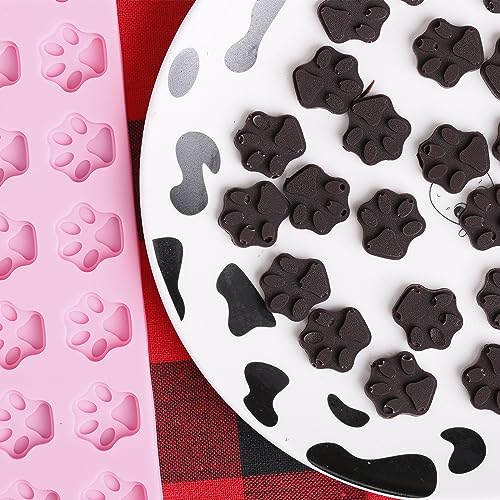 Mini Paw Print Silicone Molds, 69 Cavities - color: Paw