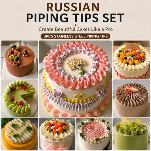 cake piping tips, Russian Piping Tips Set,V-shaped Wave Nozzles Piping Kit - DIY Icing Nozzle Tool for Cupcakes (V-shape) - color: V-shape