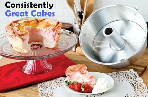 Fox Run Angel Food Cake Pan, Removable Bottom, Aluminum 9.75" Tube Cake Pan - color: Metallic