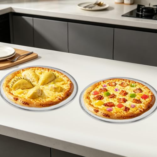 3 Pcs Pizza Screen, 10 Inch Pizza Pan for Oven, Nonstick Pizza Tray for Oven, Dishwasher Safe(3 PCS 10 inch) - size: 3 PCS 10 inch