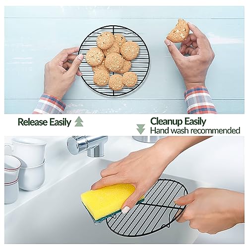 TeamFar Round Cooling Rack, 7.5" Non-stick Stainless Steel Baking Rack - size: 7.5‘’
