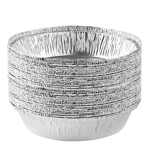 PLASTICPRO 7'' Inch Round Tin Foil Pans Disposable Aluminum Pack of 20 - size: 7'' Round