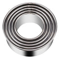 5 Pieces Biscuit Cookie Cutters Set,Stainless Steel Circle Round Cookie Biscuit Cutters in Graduated Sizes Shape Molds for Pastries Doughs Doughnuts - size: 5 Sizes Plain Edge