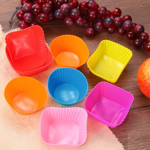 uxcell 36Pcs Silicone Cupcake Liners Non-Stick Baking Cup Rose Red - color: Rose Red, size: 3.5cm/1.4inch