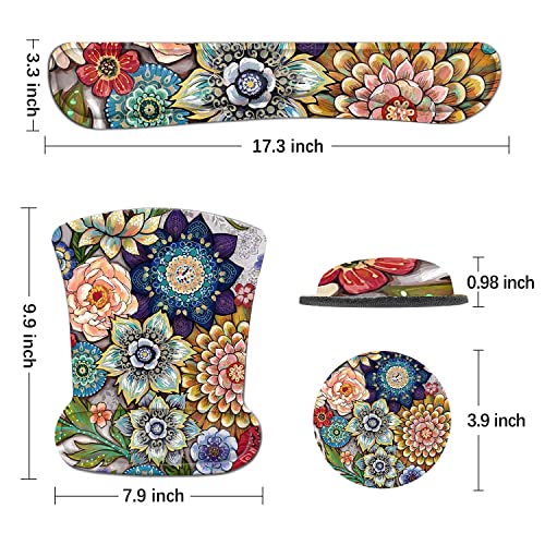 ToLuLu Keyboard Wrist Rest Mouse Pad Support, Ergonomic Mousepad fr Laptop - color: Lovely Flor