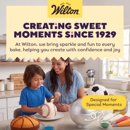 Wilton Aluminum 3D Sports Ball Cake Pan Set, Made Without PFAS - size: Each, style: Sports Ball