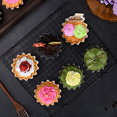100 PCS Baking Cups Cupcake Liner Flared Brioche Muffin Wrappers (Brown) - color: Brown, size: 100pcs