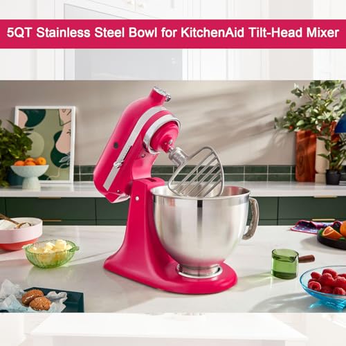 5QT Mixer Bowl for all KitchenAid 4.5-5QT Tilt-Head Stand Mixers - size: 5QT