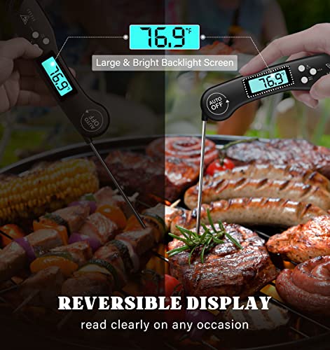 DOQAUS Meat Thermometer Digital – Instant Read Food Thermometer for Cooking - color: Night Black
