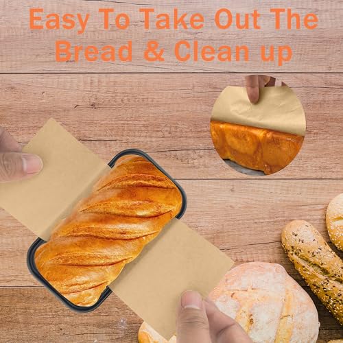 100 Pcs Mini Loaf Pan Liners for Baking Bread Pans 6x3 in Parchment - size: 6.12*3.3 inch
