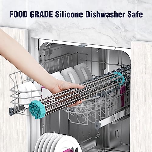 Tomorotec Roll Up Dish Drying Rack Over Sink, 304 Steel, 21x15.5, Green - color: Green, size: 21 x 15.5 in