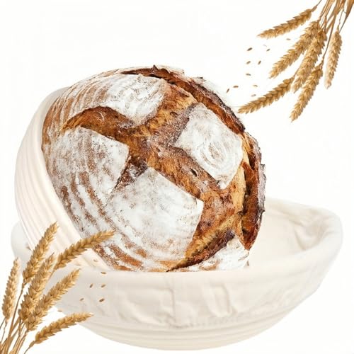 9 Inch Banneton Bread Proofing Basket Set of 2 with Cloth Liner