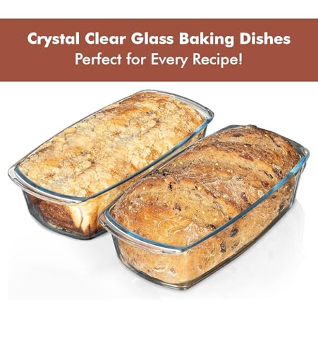 Razab (2 Pack Large 7.6 Cups / 1800 Ml / 1.9 Qt Glass Loaf Pans with Lids - color: Gray, size: Set of 02