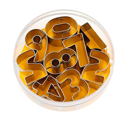 O'Creme Numbers Cookie Cutters Stainless Steel Nine-Piece Set 1-1/2 Inch Each - style: Numbers1.5