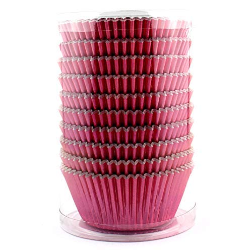 200 Pcs Standard Foil Cupcake Liners Paper Baking Muffin Cups - color: Pink