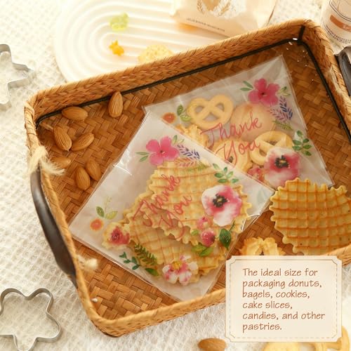 200pcs 5.5x5.5in Thank You Candy Bags Individual Cookie Wrappers - color: Thank You, size: 5.5 x 5.5 inch