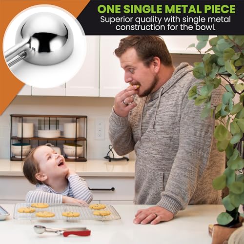 Spring Chef Small Stainless Steel Melon Baller Scoop #60, 1 Tablespoon, Red - color: Red, size: #60 - Small - 1 Tbsp