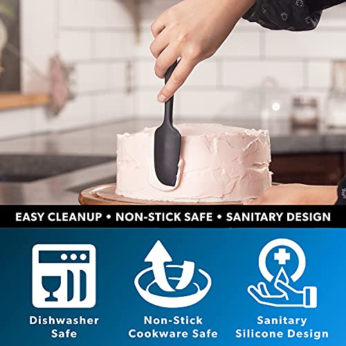 DI ORO Mini Silicone Spatula - Small Jar Scraper, 600F Heat Resistant - color: Black