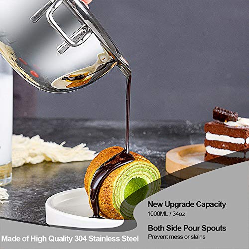 1000ML Double Boiler Pot Stainless Steel chocolate melting pot - color: Silver Handle, size: 1000ML