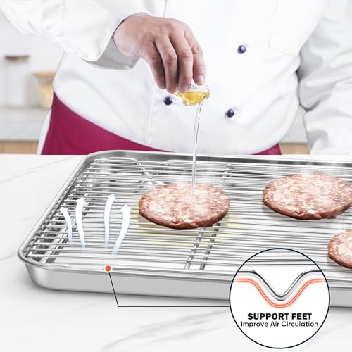 Homikit 16.6 x 11.5’’ Large Cooling Rack, 2 Pack Stainless Steel Wire Rack - size: 16.6*11.5 Inch