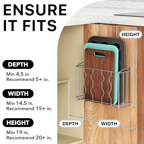 Simple Houseware Over the Cabinet Door Organizer Holder, 2pcs (L+M), Silver - size: 2 Pack