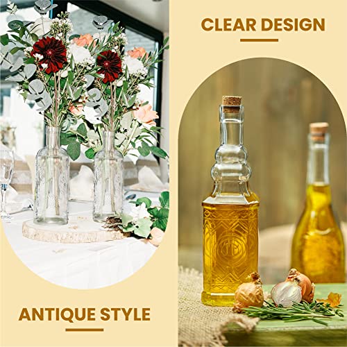 BULK PARADISE Assorted Clear Glass Bottles with Corks, 6 Pack, 2.5in X 9in, 16oz - color: Clear