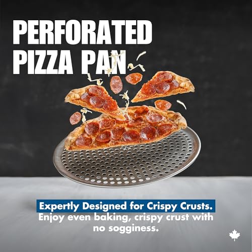 Norjac Pizza Pan with Holes, 10 Inch 2 Pack, Aluminum Pans for Oven, Round, Rust-Free & Heavy-Duty, Perforated Baking Tray for Crispy Crust - size: 10in-2pk