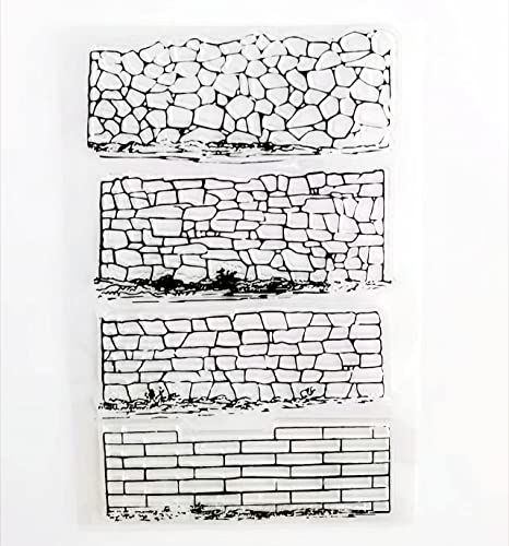4 Different Brick Background Clear Stamp for Card Making Decoration and Scrapbooking 11x16cm