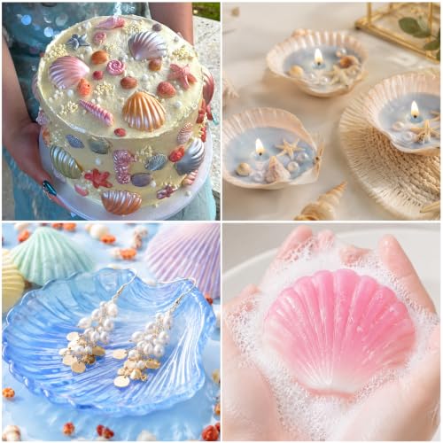Juome Shell Shaped Silicone Molds - Large Seashell Chocolate Baking Molds - color: 1Pc Large Seashell