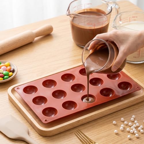 15 Cavity Semi Sphere Silicone Chocolate Molds Set Of 2 - color: Style A